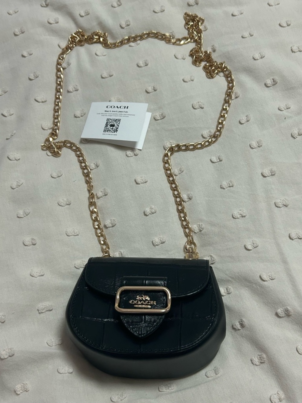 Coach Mini Saddle Crossbody with Gold Chain - Picture 2 of 5